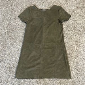 Green suede dress
